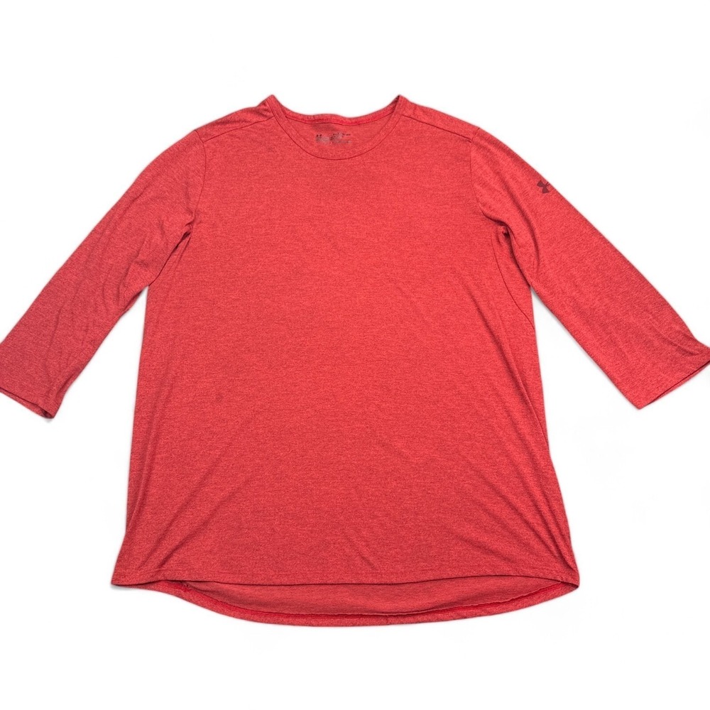 Under Armour Threadborne Fitted Tee Shirt Mens Size 2XL Orange Red Baseball